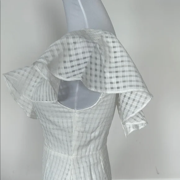 SHEIN One-Shoulder White Checkered Dress Sz XS - Picture 5 of 7